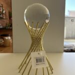 Enfeite Mesa Dourado Esfera Vidro Moderno