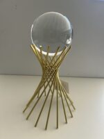 Enfeite Mesa Dourado Esfera Vidro Moderno