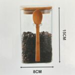 Kit 2 Potes Herméticos De Vidro Com Tampa De Bambu E Colher