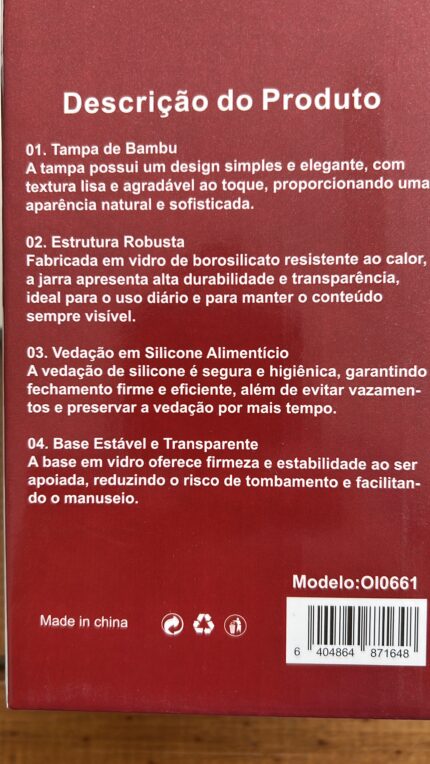 Kit 2 Potes Herméticos De Vidro Com Tampa De Bambu E Colher
