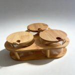 Conjunto porta temperos com 3 potes de vidro e suporte de bambu - imagem 4