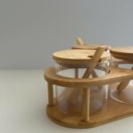 Conjunto porta temperos com 3 potes de vidro e suporte de bambu - imagem 6
